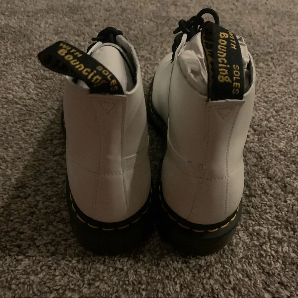 NWT Dr. Martens White Church Smooth Leather Monkey Boots - Picture 8 of 8